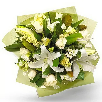 Serbia flowers  -  White Lily and Greens Flower Delivery