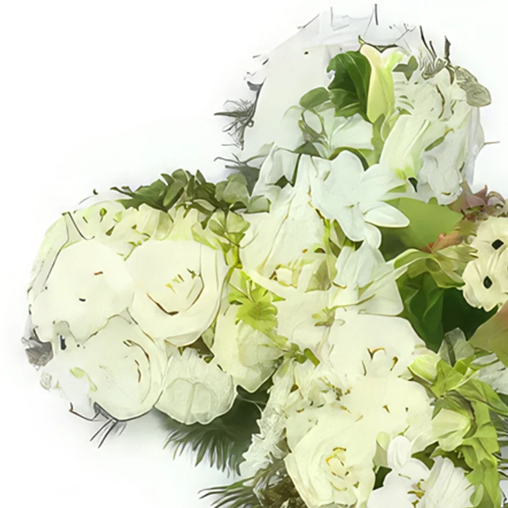 Kiva kukat- Procris White Flower -sururisti Kukka kukkakimppu