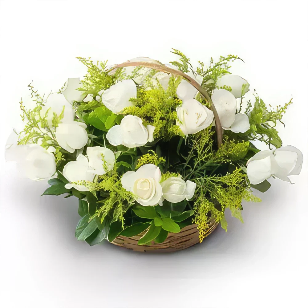 Belem bunga- Keranjang dengan 24 Mawar Putih Rangkaian bunga karangan bunga