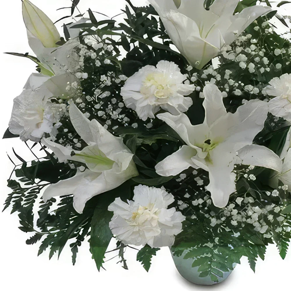 Zaragoza flowers  -  Snowy Elegance Flower Bouquet/Arrangement