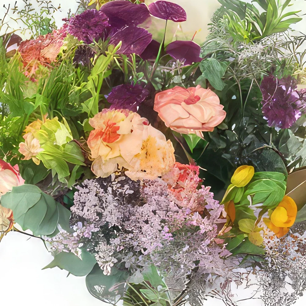 nett Blumen Florist- Lila & orange rustikaler Blumenstrauß Bukares Bouquet/Blumenschmuck