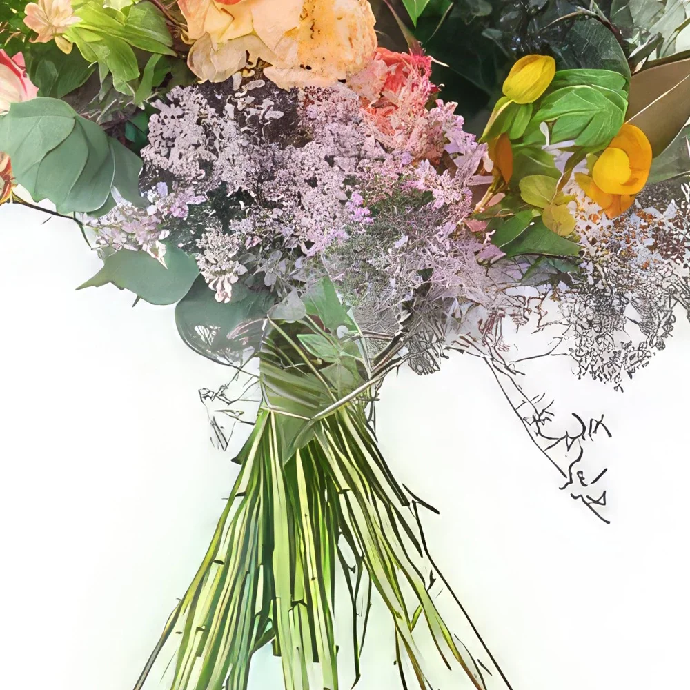 fleuriste fleurs de Toulouse- Bouquet champêtre violet & orange Bucarest Bouquet/Arrangement floral