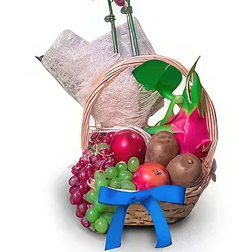 Buangkok flowers  -  Assorted Flowers and Fruits Basket Flower Bouquet/Arrangement