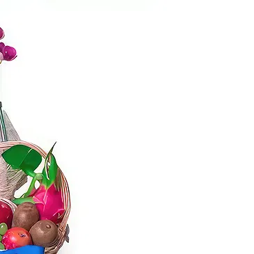 Buangkok flowers  -  Assorted Flowers and Fruits Basket Flower Bouquet/Arrangement