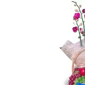 Buangkok flowers  -  Assorted Flowers and Fruits Basket Flower Bouquet/Arrangement