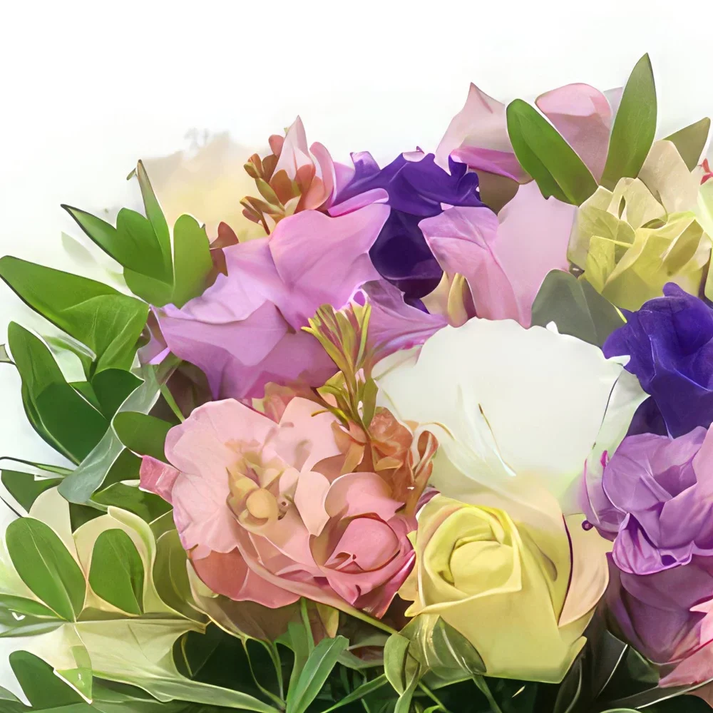 Tarbes цветя- Квадратна пастелна цветна композиция от Кито Букет/договореност цвете