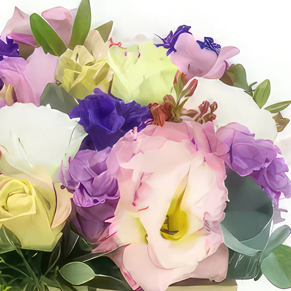 fleuriste fleurs de Bordeaux- Composition de fleurs carrée pastel Quito Bouquet/Arrangement floral