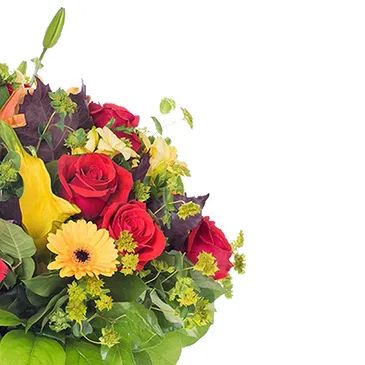 Italy flowers  -  Bouquet with red roses, yellow gerberas and o Flower Bouquet/Arrangement