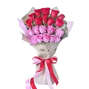Ad Dilam Online blomsterbutikk - 20 røde og rosa roser Bukett