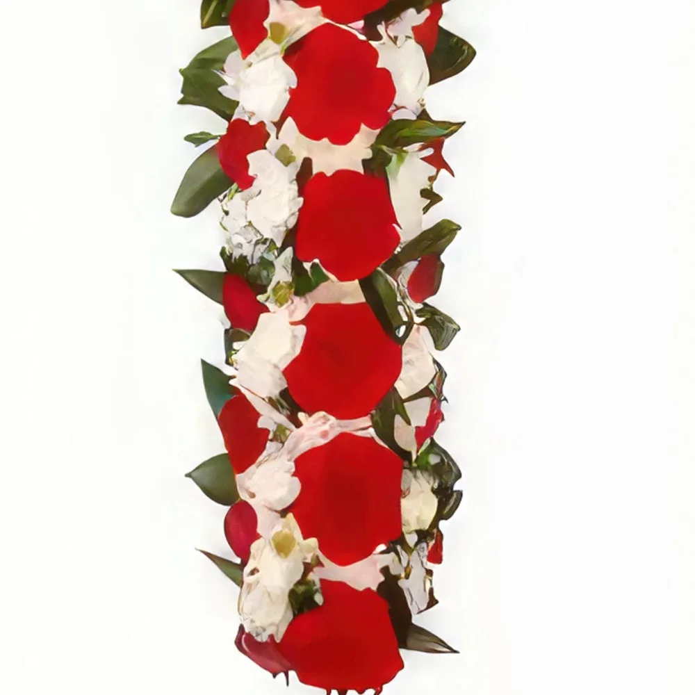 Ибиса цветя- Червено-бял кръст погребение Букет/договореност цвете