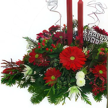 Case Lunghe flowers  -  Red Flowers & Prosecco Christmas Centerpiece Flower Bouquet/Arrangement