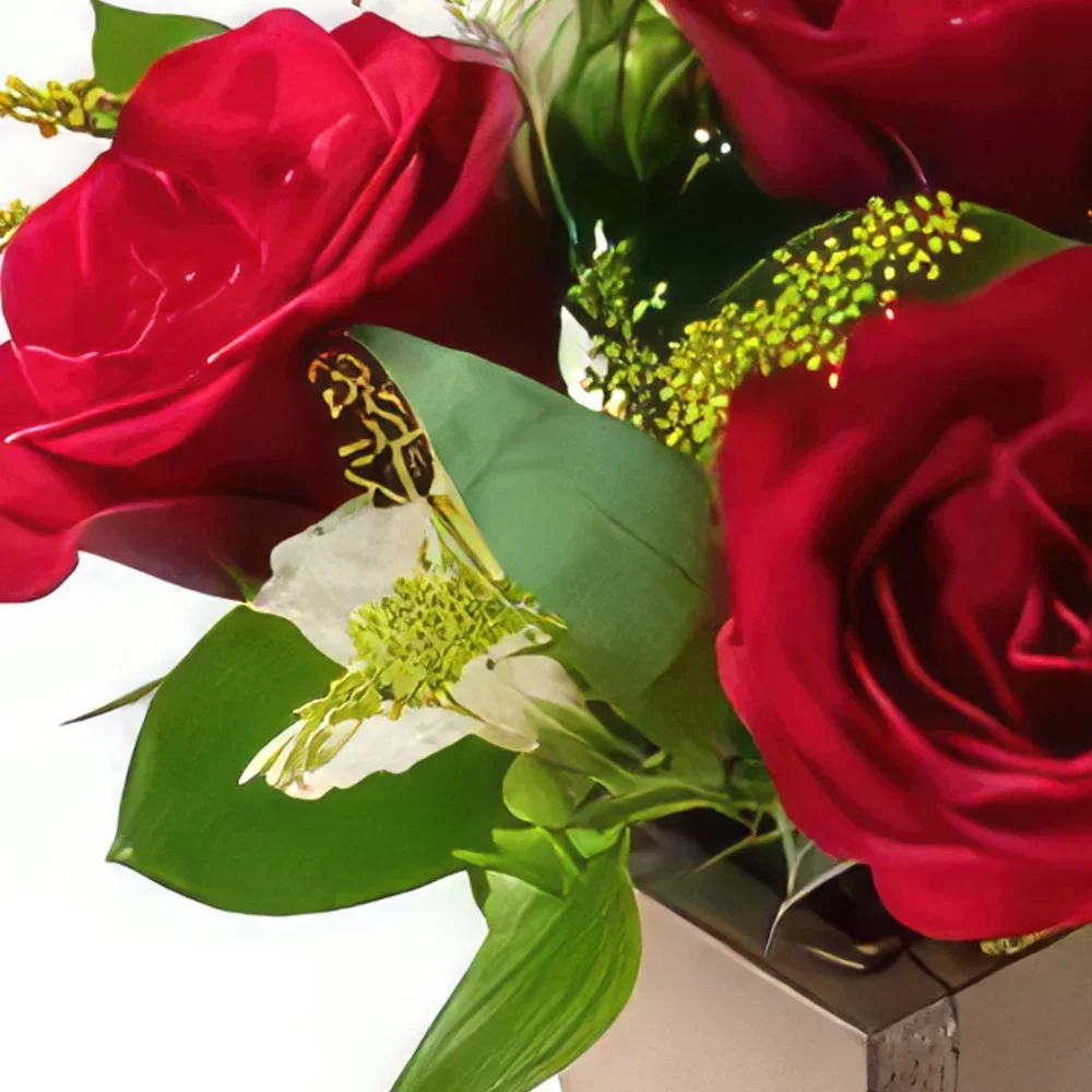 fiorista fiori di San Paolo- Piccola disposizione di rose e astromelia Bouquet floreale