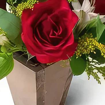 flores de Uberlândia- Pequeno Arranjo de Rosas e Astromelia Bouquet/arranjo de flor