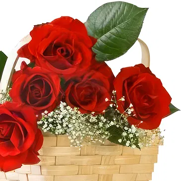 Osidda flowers  -  Basket of Red Roses with Chocolates Flower Bouquet/Arrangement
