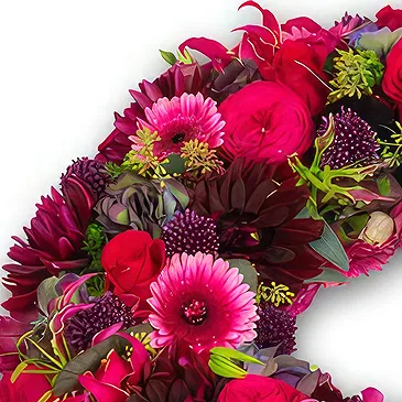 Haag blomster- Rød begravelseskrans Blomsterarrangementer bukett