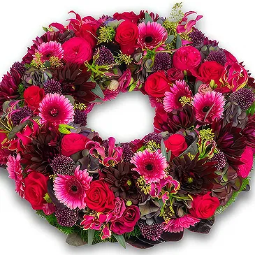 Haag blomster- Rød begravelseskrans Blomsterarrangementer bukett