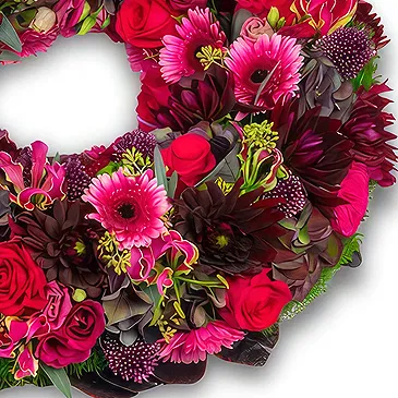 Haag blomster- Rød begravelseskrans Blomsterarrangementer bukett