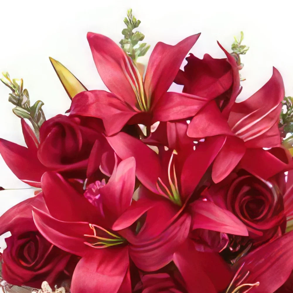 Genua bloemen bloemist- Rode Symphony Boeket/bloemstuk