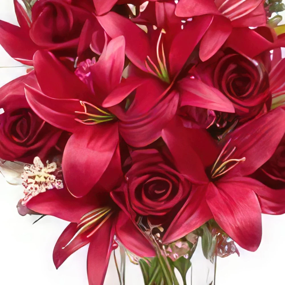 Porto Blumen Florist- Rote Symphonie Bouquet/Blumenschmuck