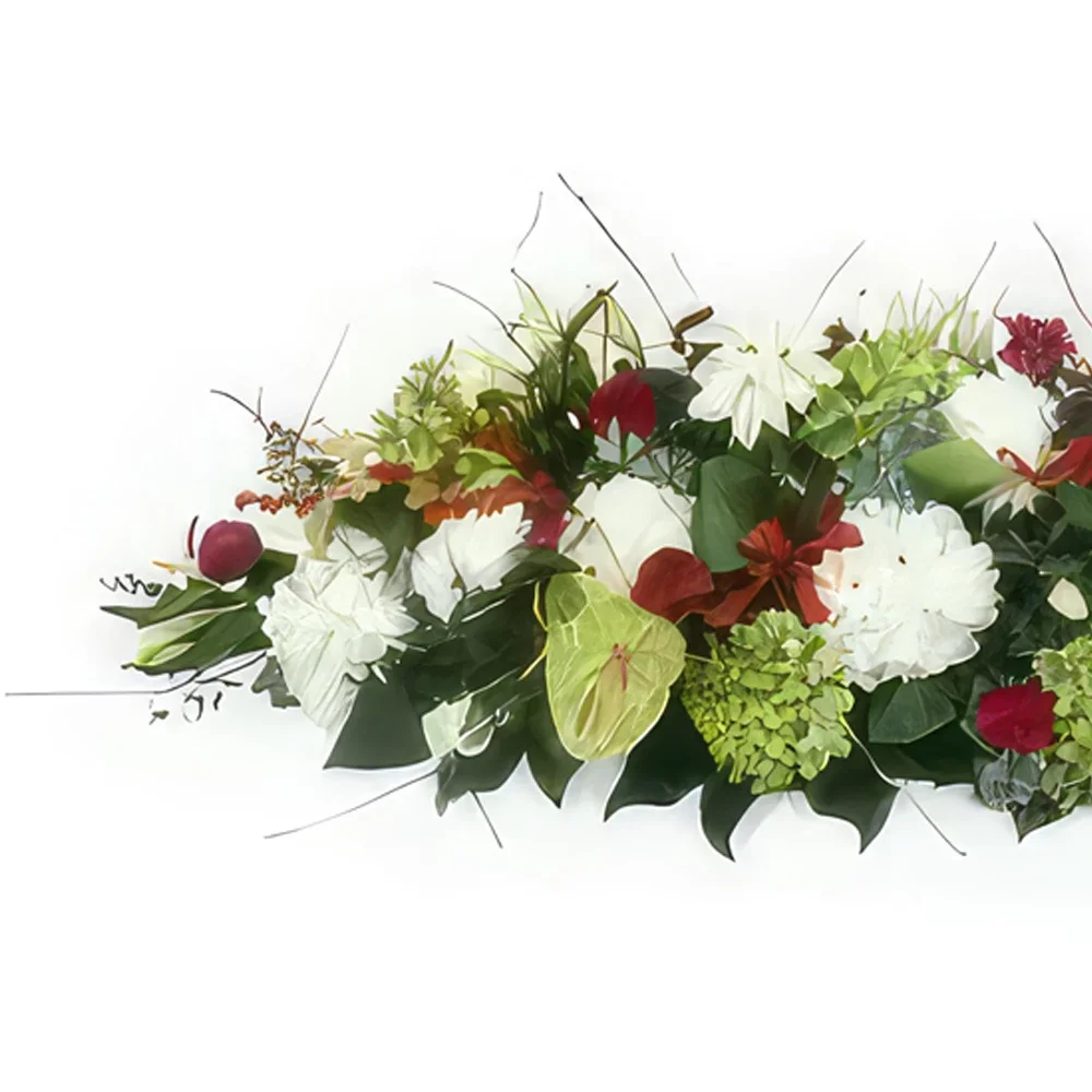 nett Blumen Florist- Rot-weißer Odysseus-Schatullenaufsatz Bouquet/Blumenschmuck