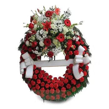 Cala Llonga flowers  -  Ivory Embrace Sympathy Wreath Flower Delivery