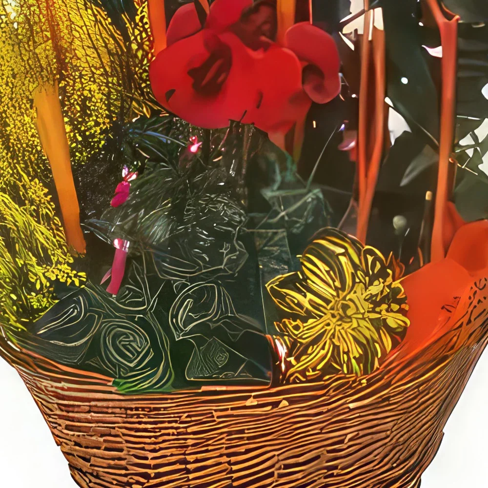 Tarbes cvijeća- Crveno-žuta kompozicija žalosti Jardin d'Hive Cvjetni buket/aranžman