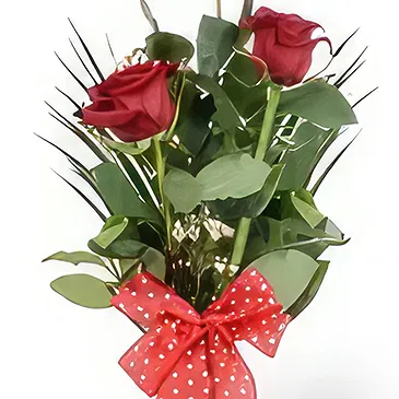 Ibiza flowers  -  Crimson Trio Flower Bouquet/Arrangement