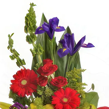 Osidda flowers  -  Retirement Floral gift with Fruits Basket Flower Bouquet/Arrangement
