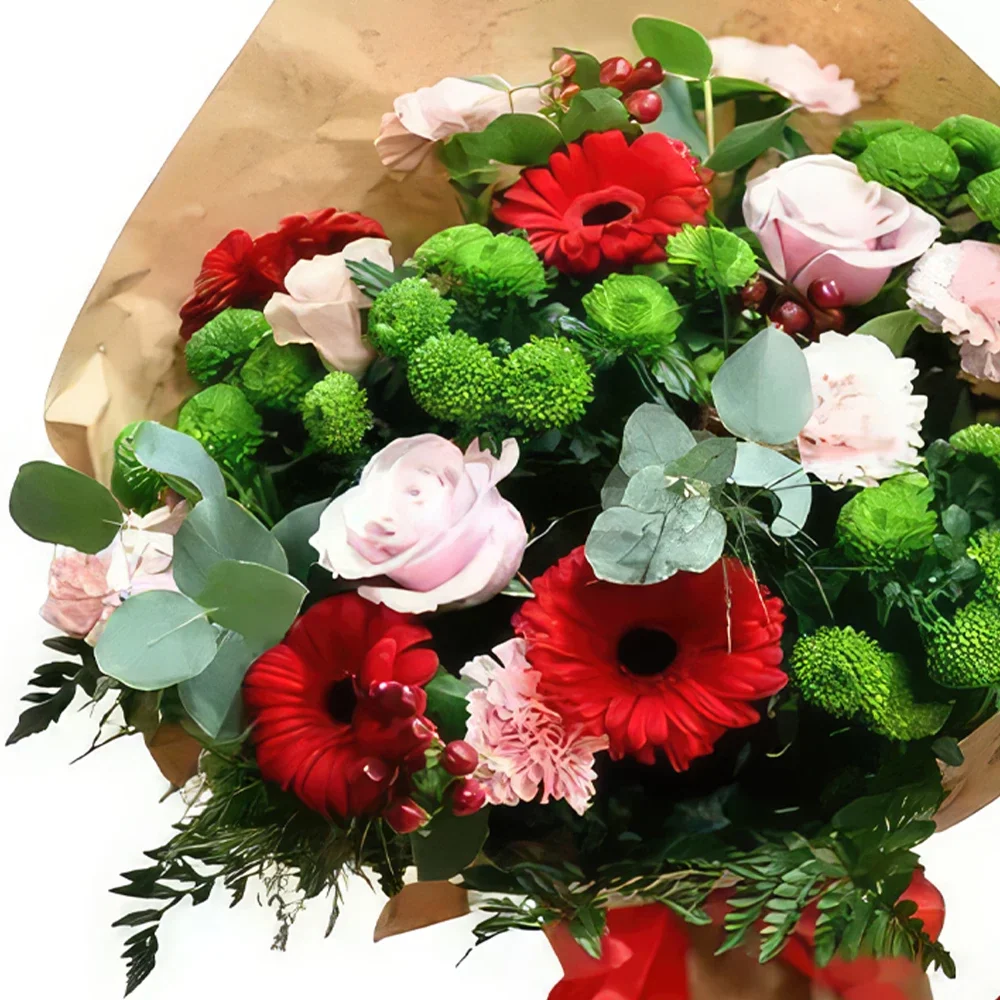 מלאגה פרחים- גרייס אדום זר פרחים/סידור פרחים