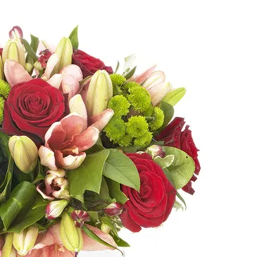 Italy flowers  -  Bouquet of Roses and Flowers with Lilies Flower Bouquet/Arrangement