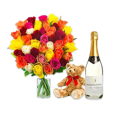 Case Lunghe flowers  -  Colorful Roses Flower Bouquet/Arrangement