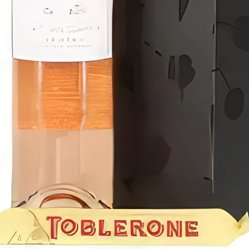 Бордо цветя- Подарък за вино Rosé Букет/договореност цвете