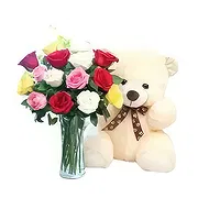 Sitrah Online Florist - Rosor med nalle Bukett