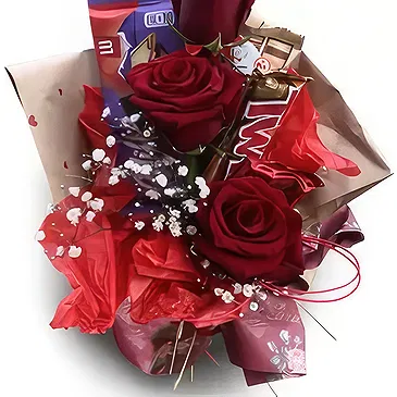 Braga flowers  -  Pure Red  Flower Bouquet/Arrangement