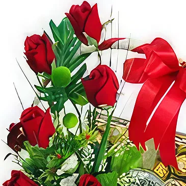 Greece flowers  -  Elegance in Red Flower Bouquet/Arrangement