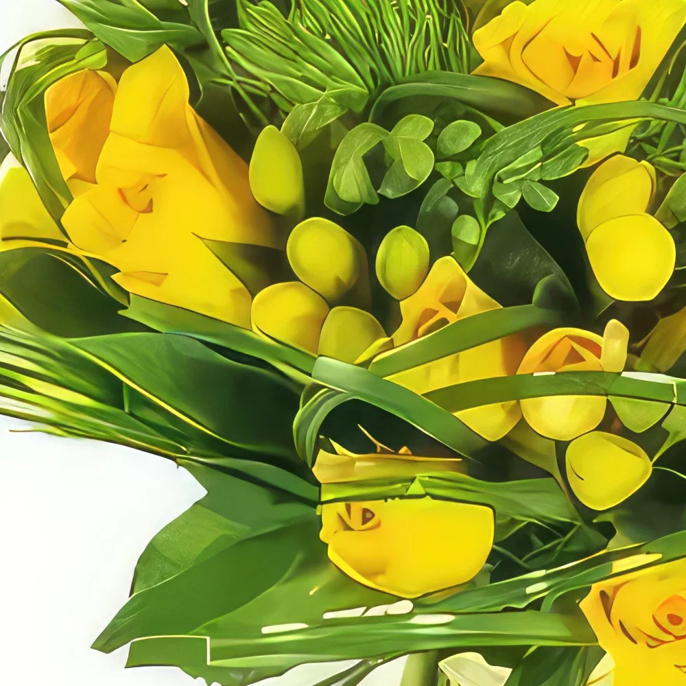 بائع زهور بوردو- باقة دائرية خضراء جذعية باقة الزهور