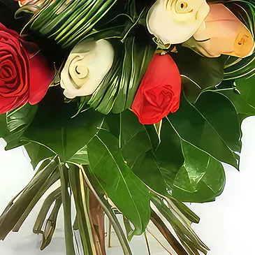 Le François flowers  -  Round bouquet of colorful roses Joy Flower Bouquet/Arrangement