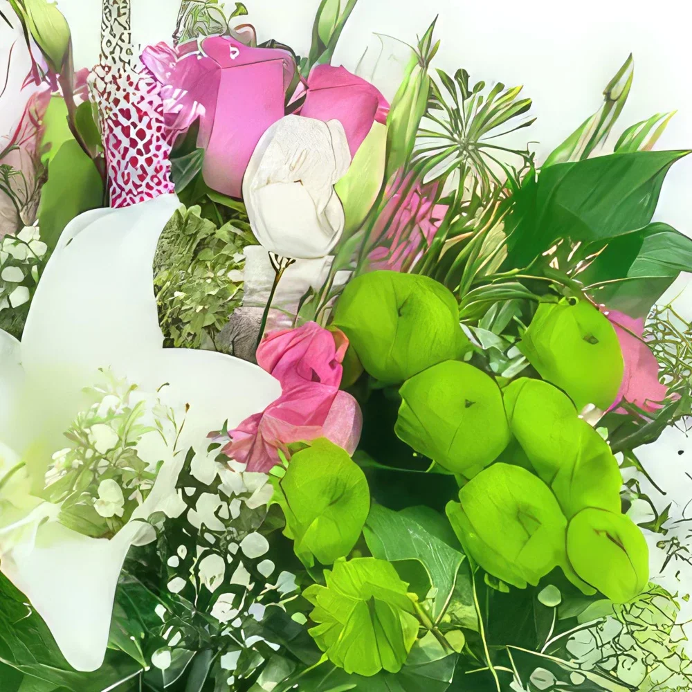 flores de Marselha- Buquê redondo de flores Lily Rose Bouquet/arranjo de flor