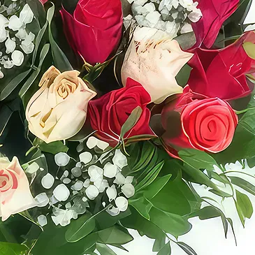 Le François flowers  -  Round bouquet of Lyon roses Flower Bouquet/Arrangement