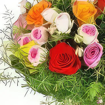 France flowers  -  Round bouquet of multicolored roses Flower Bouquet/Arrangement