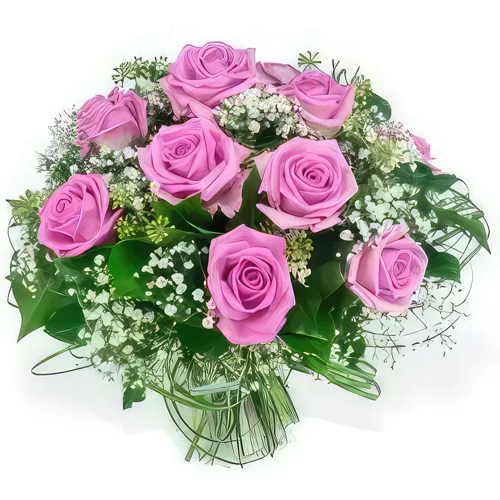 fiorista fiori di Montpellier- Bouquet Rotondo Pioggia di Rose Bouquet floreale