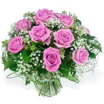 France flowers  -  Round Bouquet Rain of Roses Flower Delivery