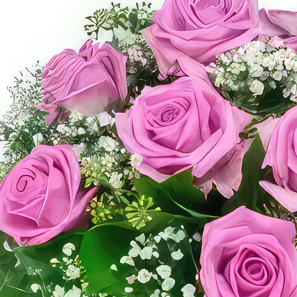 Στρασβούργο λουλούδια- Στρογγυλό μπουκέτο Rain of Roses Μπουκέτο/ρύθμιση λουλουδιών