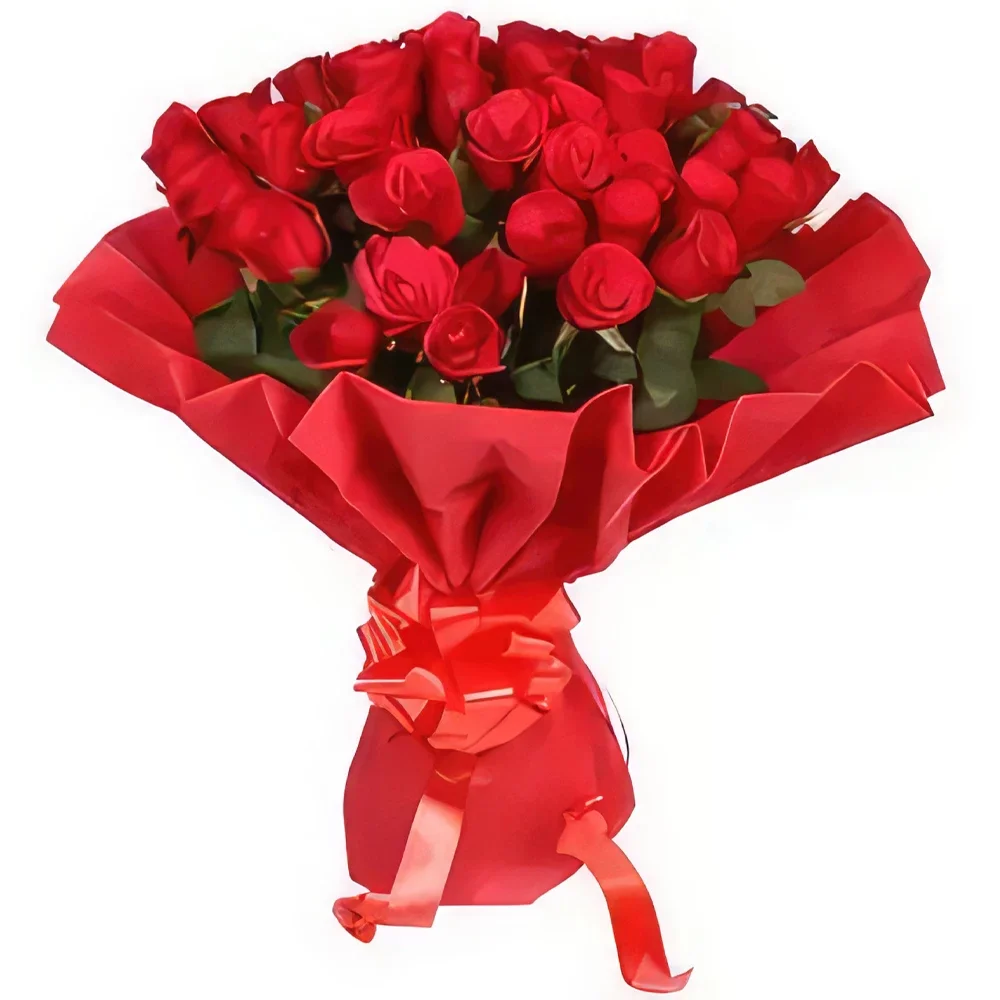 拉菲 花- 红宝石红 花的花束安排
