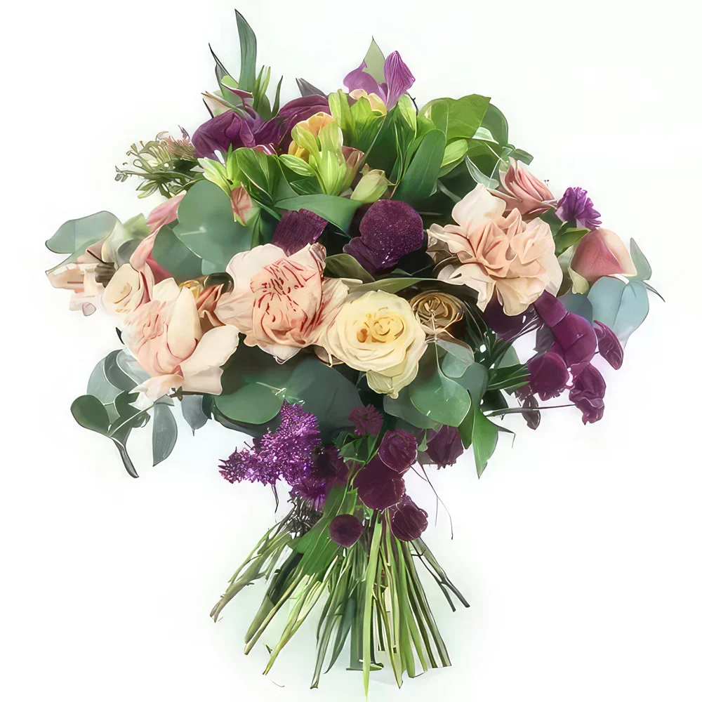 Pau bloemen bloemist- Saint-Emilion roze & paars boeket Boeket/bloemstuk