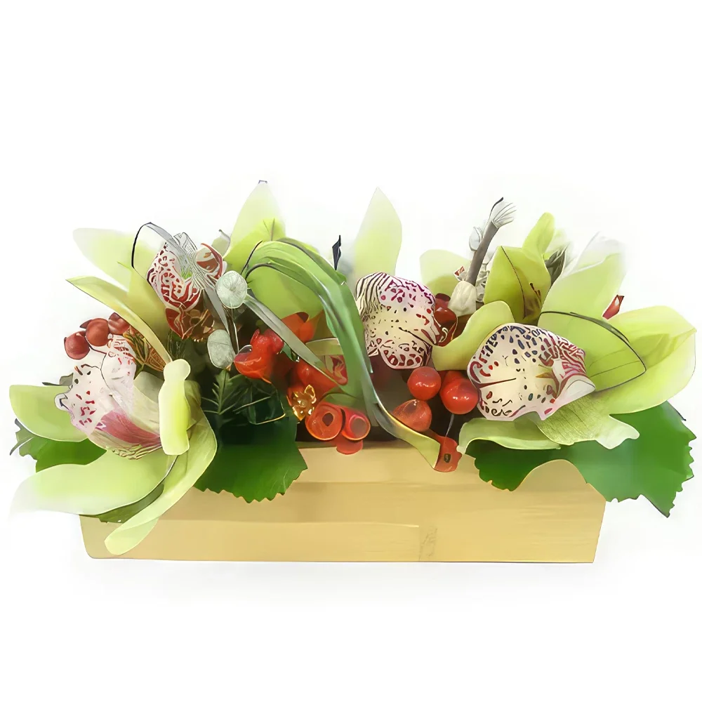 flores Marsella floristeria -  Composición Tumbado Verde Santa Ana Ramo de flores/arreglo floral