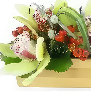 Lille flowers  -  Santa Ana Green Lying Composition Flower Bouquet/Arrangement