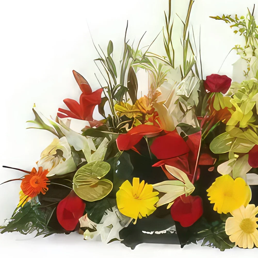 Στρασβούργο λουλούδια- Πολύχρωμη σύνθεση πένθους Santa Maria Μπουκέτο/ρύθμιση λουλουδιών