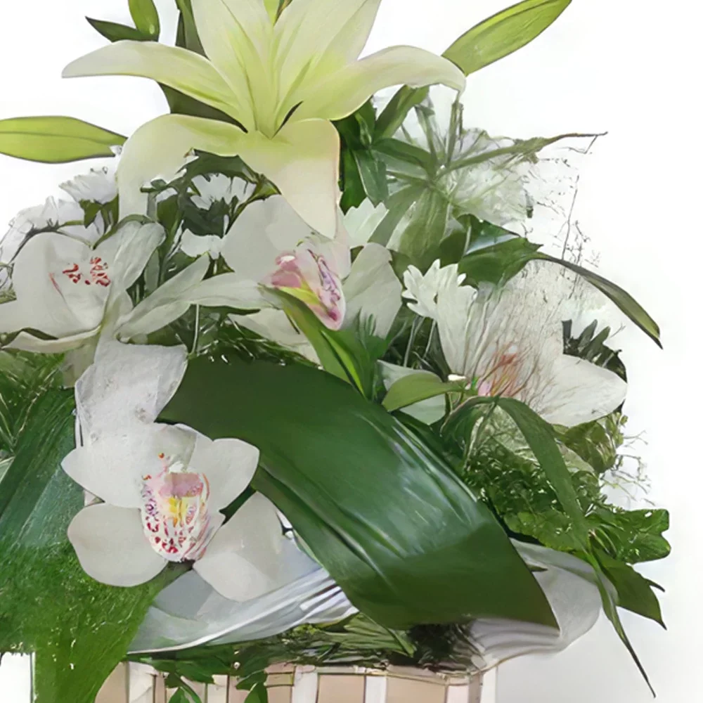 Krakkó-virágok- Organza dekoráció Virágkötészeti csokor