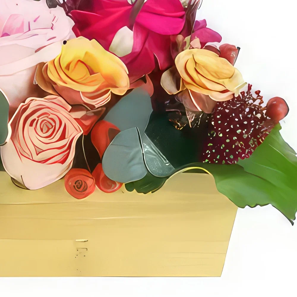 Λιλ λουλούδια- Σάο Πόλο τριαντάφυλλο μακρόστενη σύνθεση Μπουκέτο/ρύθμιση λουλουδιών